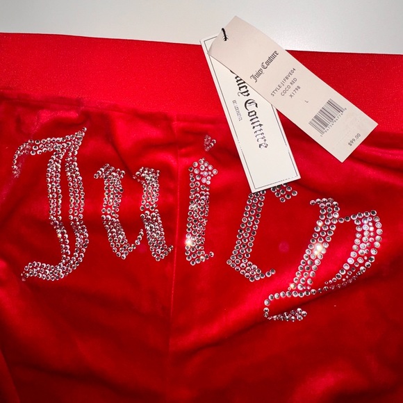 Juicy Couture Matching Velour Rhinestone Tracksuit New With Tags in Red - Picture 5 of 8